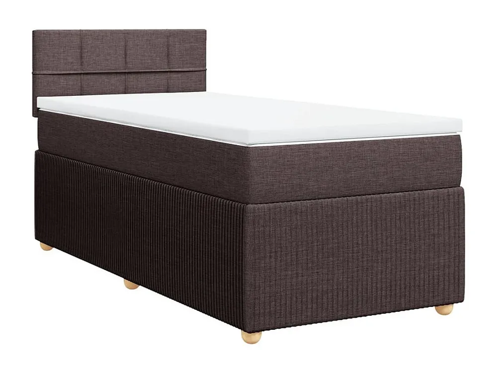 Premium Cama com molas/colchão 90x190 cm tecido castanho-escuro