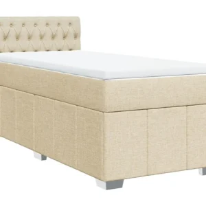Premium Cama com molas/colchão 90x200 cm tecido cor crème
