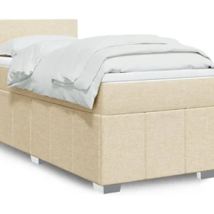 Premium Cama com molas/colchão 90x200 cm tecido cor crème