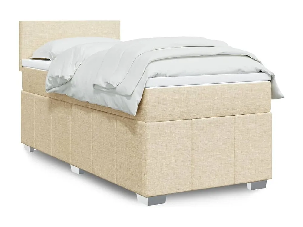 Premium Cama com molas/colchão 90x200 cm tecido cor crème