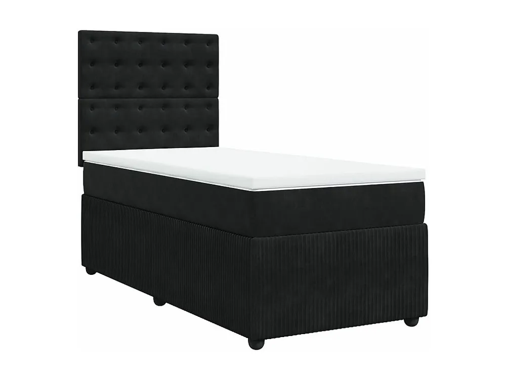 Premium Cama com molas/colchão 90x200 cm veludo preto
