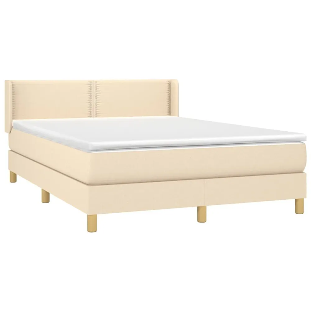 Premium Cama com molasemcolchão 140x200 cm tecido cor creme