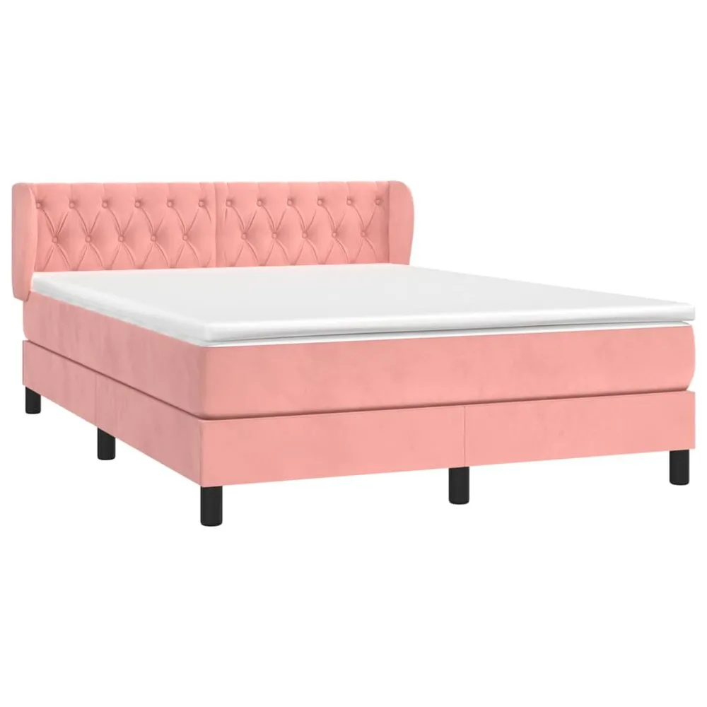 Premium Cama com molasemcolchão 140x200 cm veludo rosa