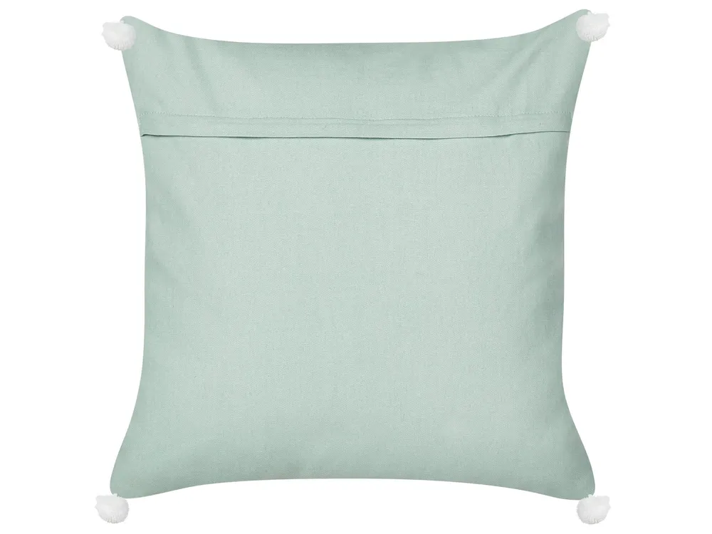 Velvet Cushion Coral Motif 45 x 45 cm Mint Jade NORI