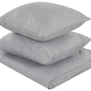 Colcha com almofadas ALAMUT 140 x 210 cm Cinzento