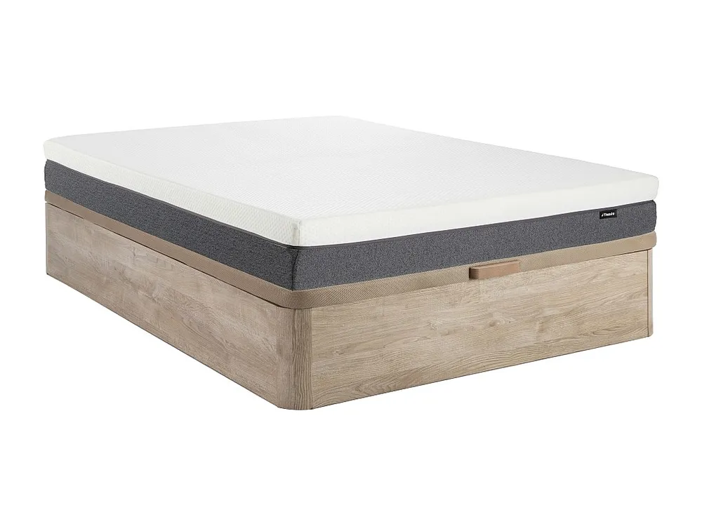 Conjunto 140x190 cm sommier + colchão espuma HD 7 zonas memória capa removível KELIH YSMÉE