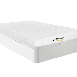 Conjunto sommier arrumação branco + colchão espuma 140x190 cm STELO de MORGENGOLD