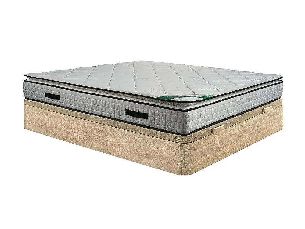 Conjunto sommier arrumação e colchão espuma e cotim bambu 180x200 cm ADANA da NATUREA