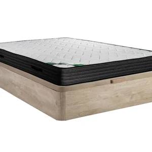 Conjunto sommier arrumação colchão espuma cotim bambu 140x190 cm BERENDI da NATUREA
