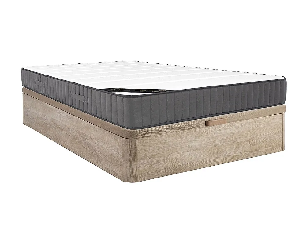 Conjunto sommier arrumação + colchão molas 7 zonas espuma 140x190 cm AUDACE de PALACIO