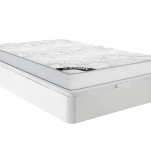 Conjunto sommier com arrumação branco + colchão de molas 160x200 cm SONGE de YSMÉE