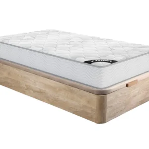 Conjunto sommier com arrumação integral claro + colchão de molas 90x190 cm SONGE de YSMÉE