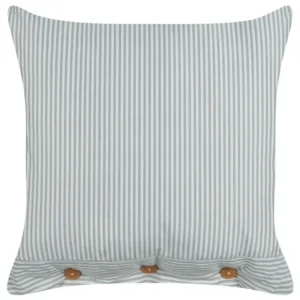 Cushion Striped 45 x 45 cm Green and White SEBRINE