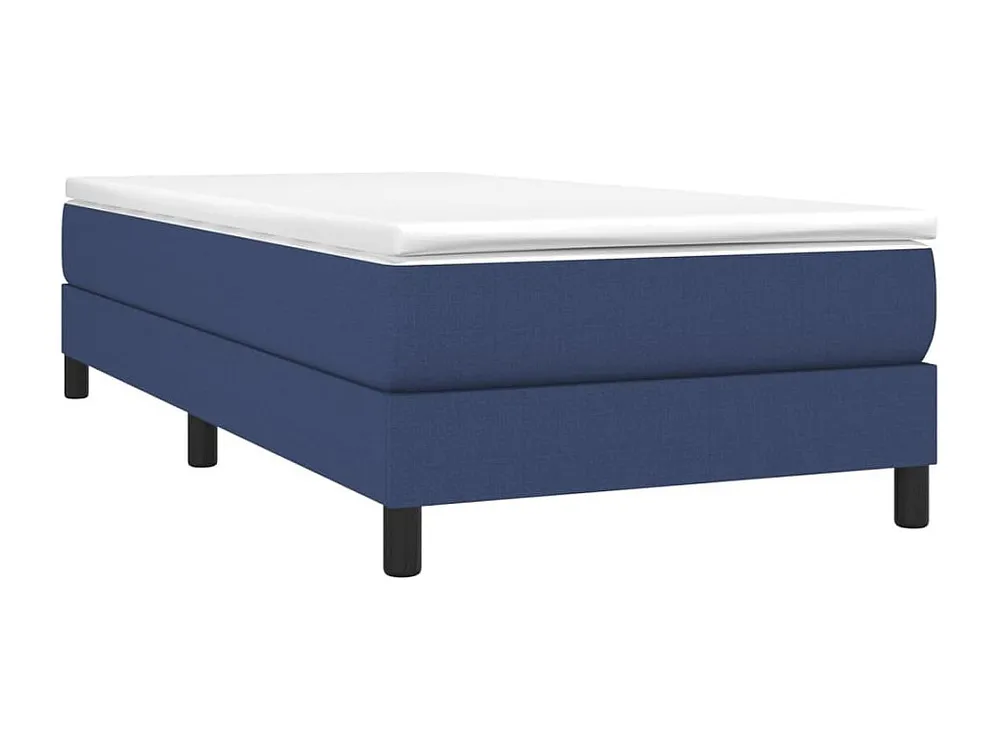 Estrutura de cama com molas 90x190 cm tecido azul