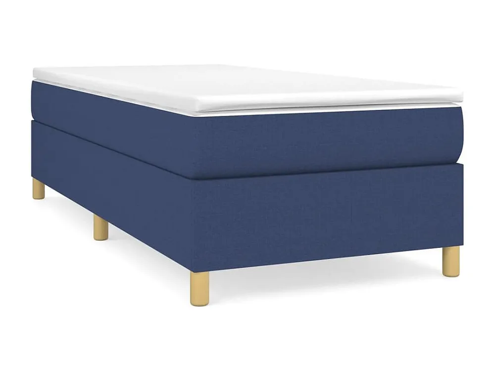 Estrutura de cama com molas 90x200 cm tecido azul