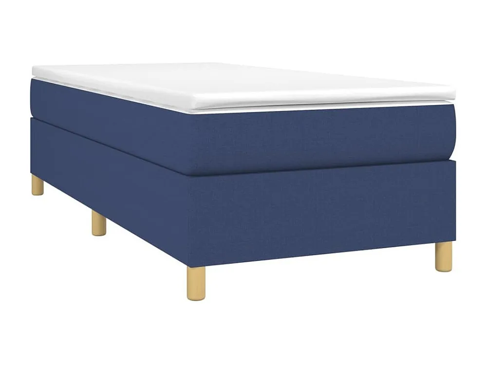 Estrutura de cama com molas 90x200 cm tecido azul