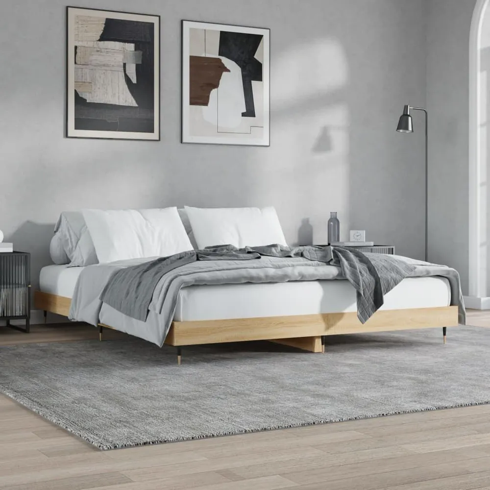 Estrutura cama sem colchão 180x200cm carvalho sonoma