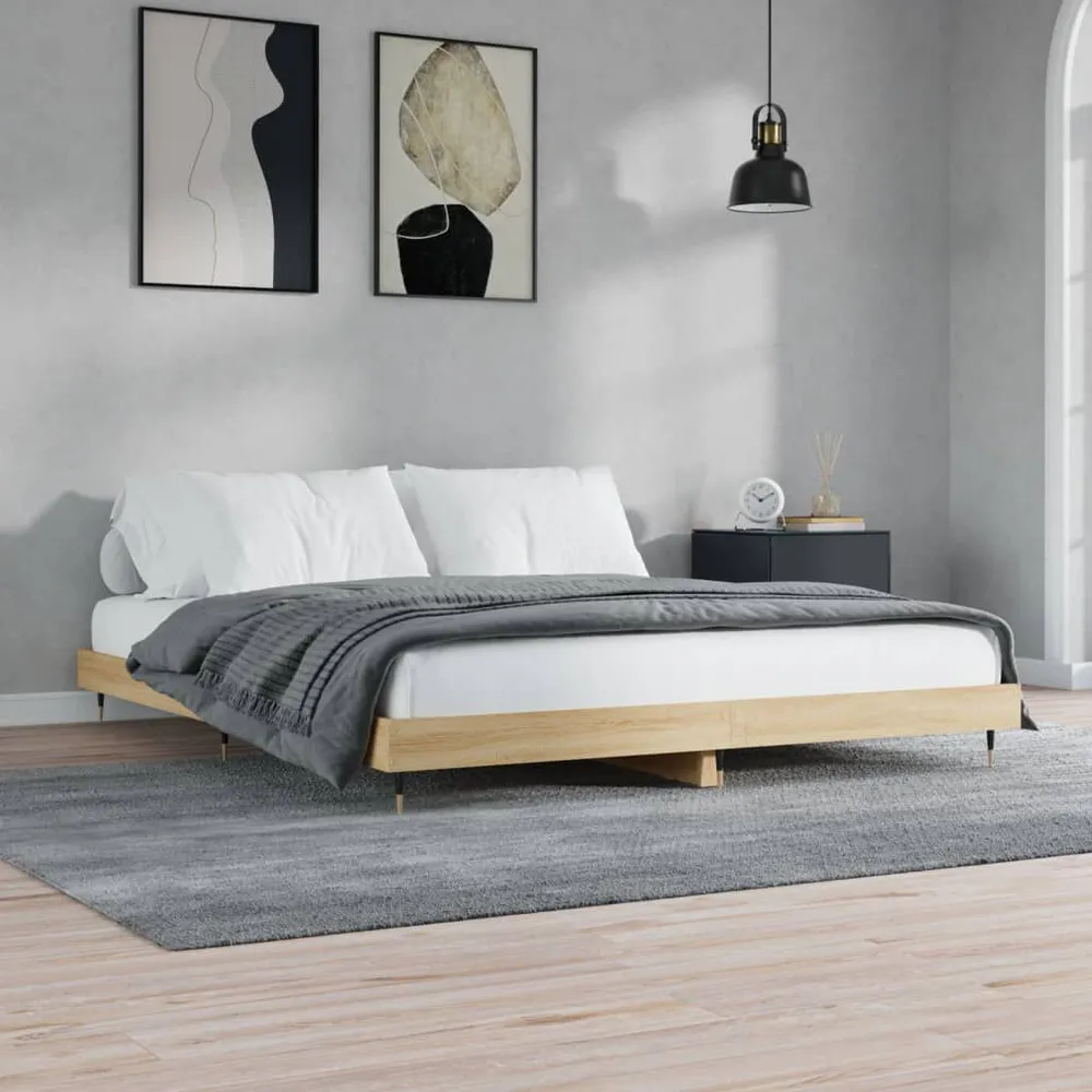 Estrutura cama sem colchão 180x200cm carvalho sonoma