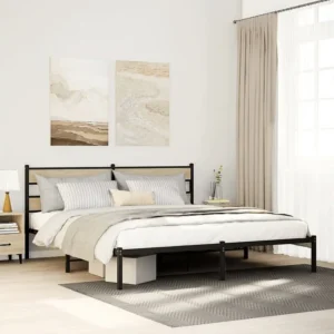 Estrutura de cama sem colchão 180x200cm metálico carvalho sonoma