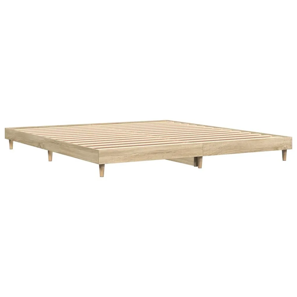 Estrutura de cama sem colchão 200x200 cm carvalho sonoma