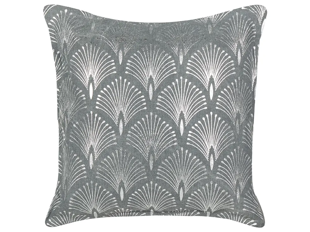 Set 2 Cotton Cushions Geometric Pattern 45 x 45 cm Grey HOYA