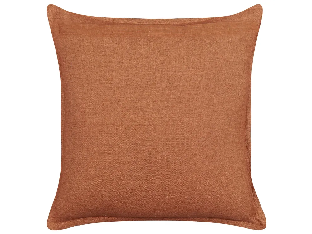 Set 2 Linho Cushions 45 x 45 cm Orange SAGINA