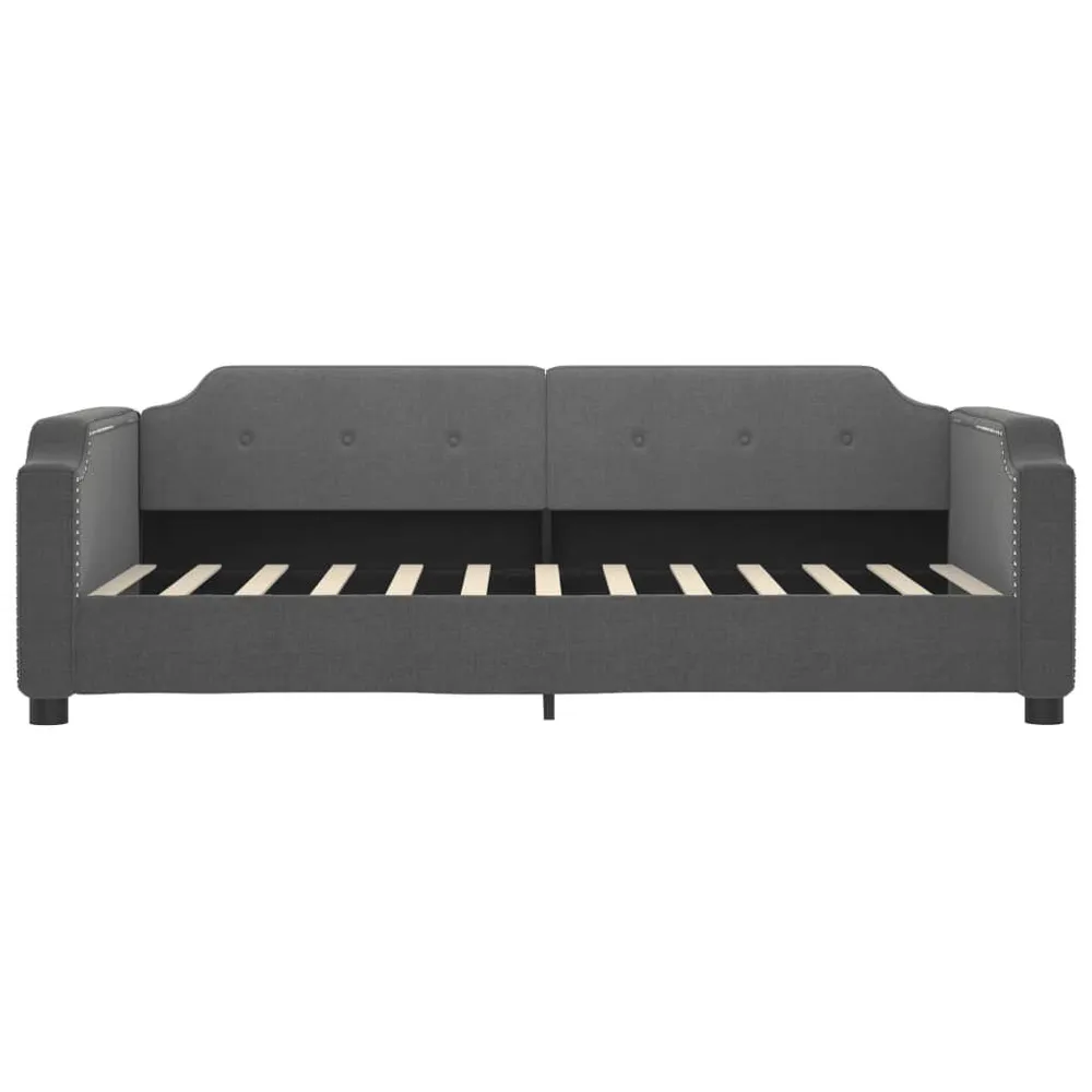 Sofá-cama com colchão 100x200 cm tecido cinzento-escuro