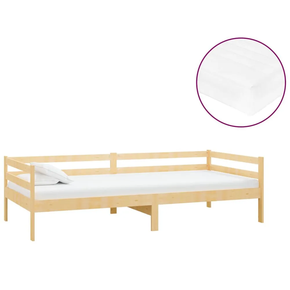 Sofá-cama com colchão 90x200 cm pinho maciço