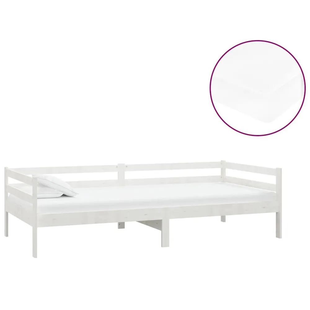 Sofá-cama com colchão 90x200 cm pinho maciço branco