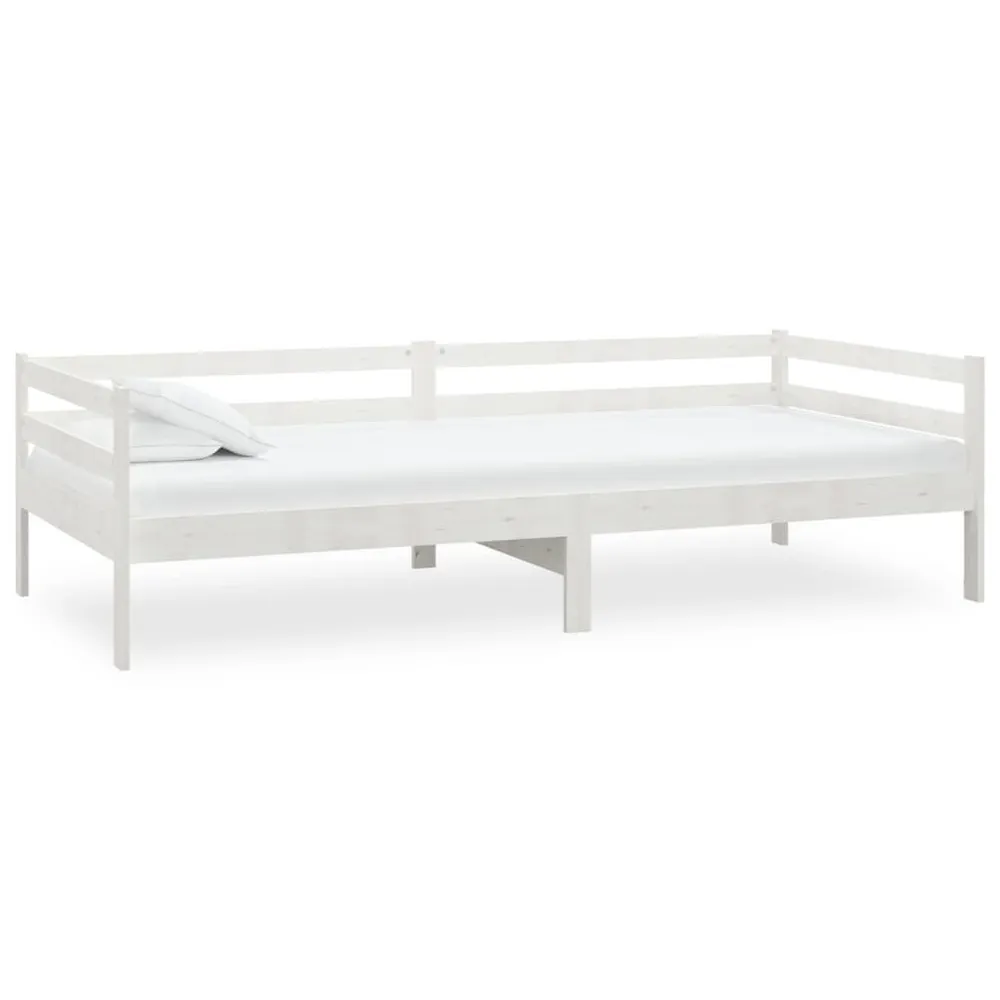Sofá-cama com colchão 90x200 cm pinho maciço branco