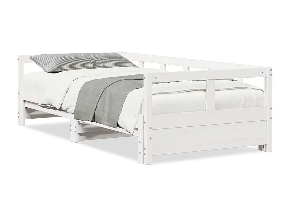Sofá-cama sem colchão 90x190 cm madeira de pinho maciç branco