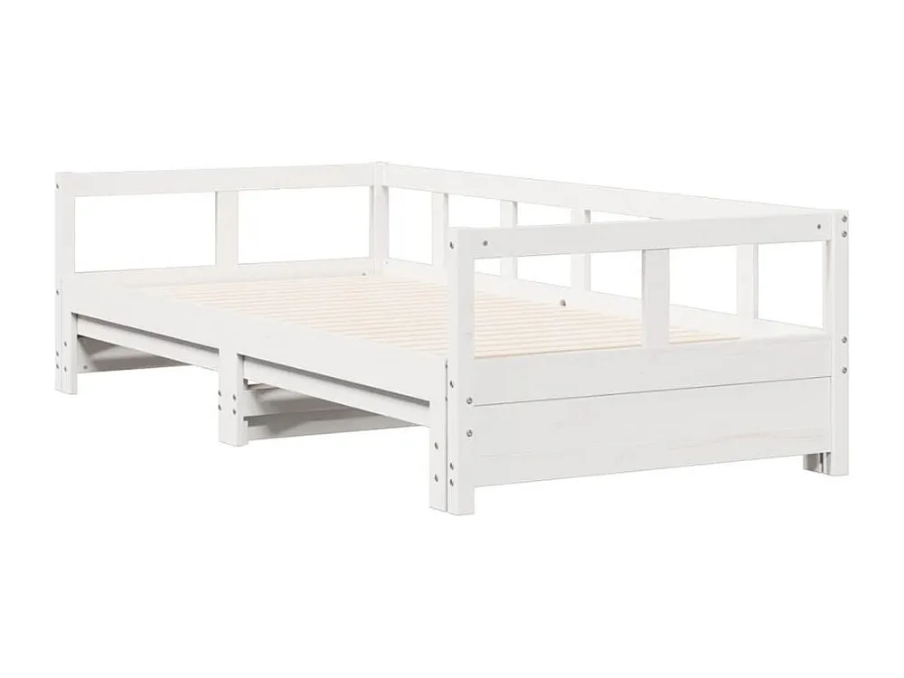 Sofá-cama sem colchão 90x190 cm madeira de pinho maciç branco