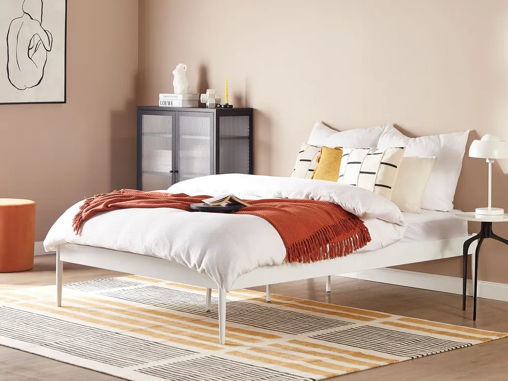 Sommier de casal em metálico branco 140 x 200 cm VAURS