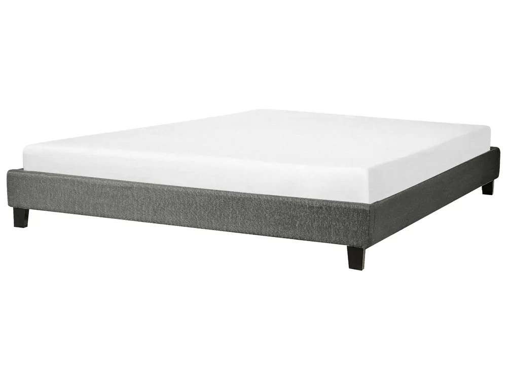 Sommier de casal em tecido cinzento 180 x 200 cm ROANNE