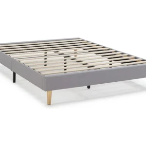 Base estofada Aura 140x190 cm Cinza Visível