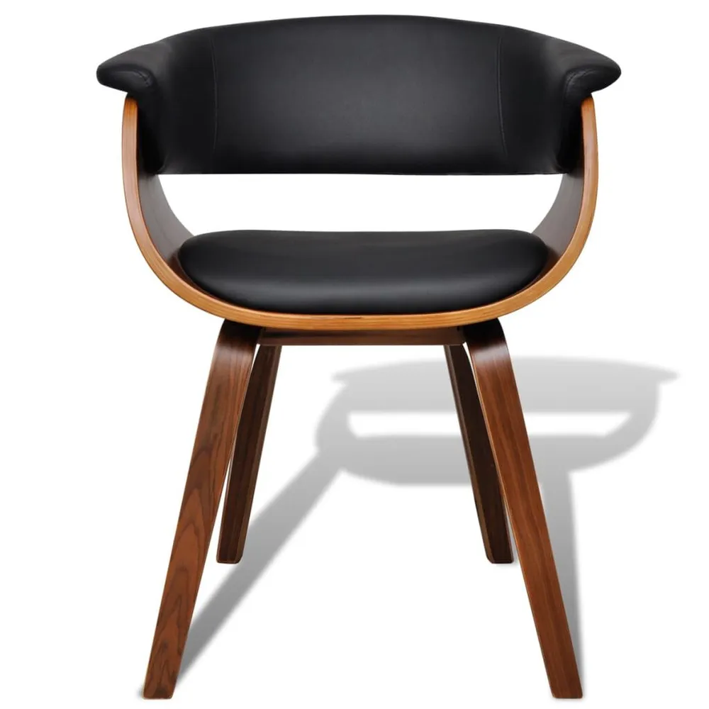 Cadeira de jantar madeira curvada e couro artificial | Design Escandinavo |