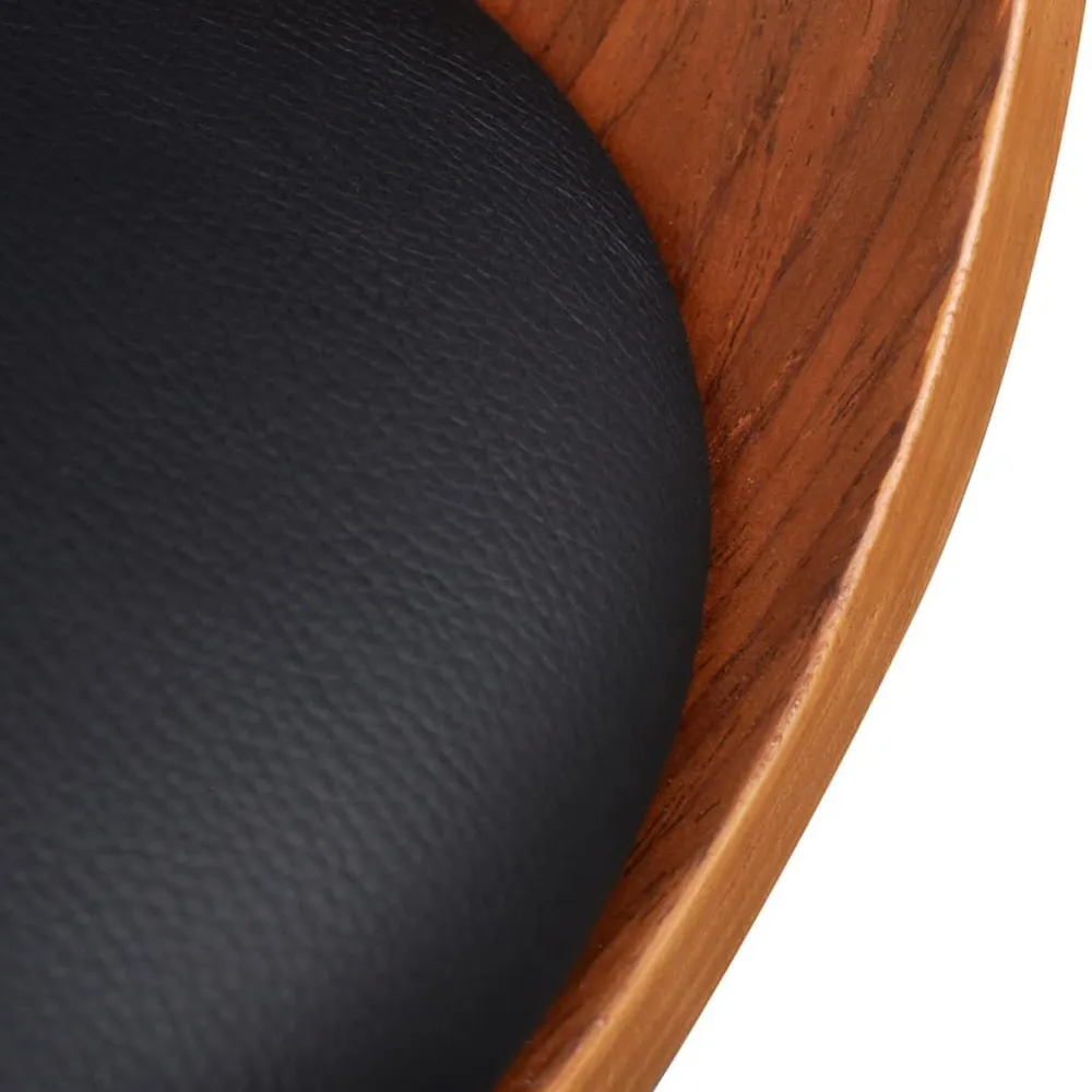 Cadeira de jantar madeira curvada e couro artificial | Design Escandinavo |