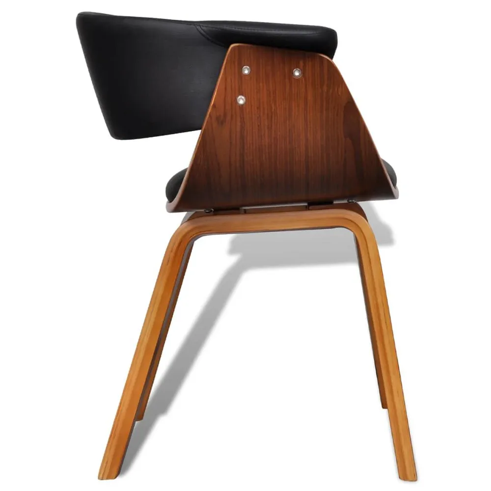 Cadeira de jantar madeira curvada e couro artificial | Design Escandinavo |