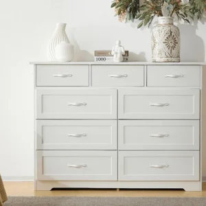 Cama Baú Cómoda com 9 gavetas - aglomerado e MDF - Branco