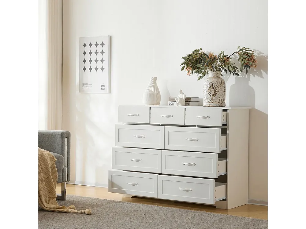 Cama Baú Cómoda com 9 gavetas - aglomerado e MDF - Branco