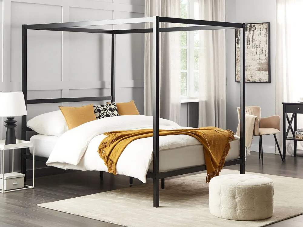 Cama de dossel em metálico preto 140 x 200 cm LESTARDS