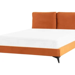 Velvet EU King Size Bed Orange MELLE