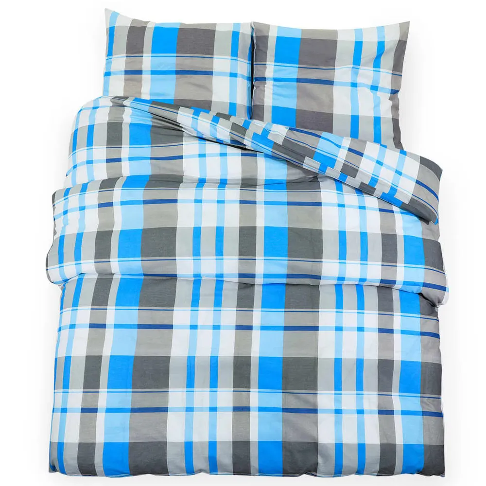 Conjunto de capa de edredão 135x200 cm algodão azul e cinza compatible Edredom 240x260