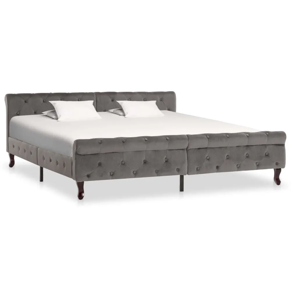 Conjunto de Cama Infantil Estrutura de cama 180x200 cm veludo cinzento