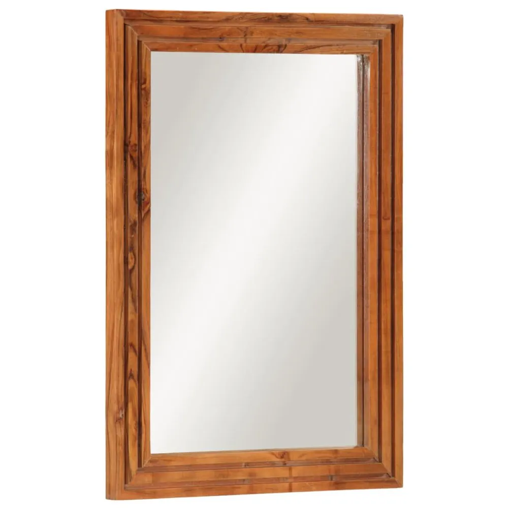 Espelho de casa de banho 50x70 cm acácia maciç e vidro | Pronta Entrega