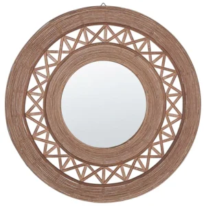 Wall Mirror CACOMA Wood Caramelo com Moldura Resistente