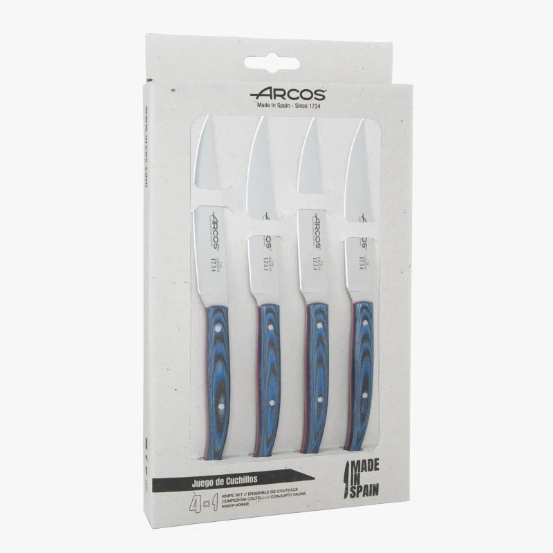 Conjunto de 4 facas de bife da série Origin com cabo Mi Carta azul de 110 mm