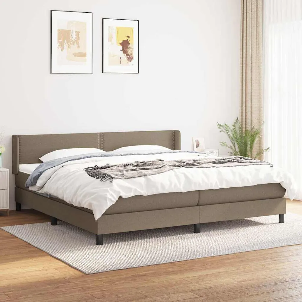 Cama com molasemcolchão 200x200 cm tecido castanho-acinzentado - 200 Fios