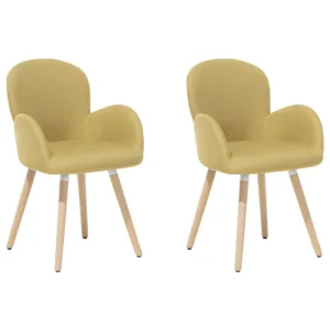 Set 2 Fabric Dining Chairs Limão BROOKVILLE