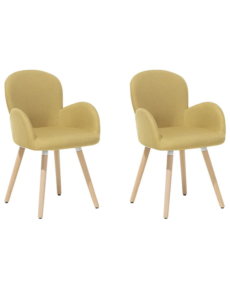 Set 2 Fabric Dining Chairs Limão BROOKVILLE